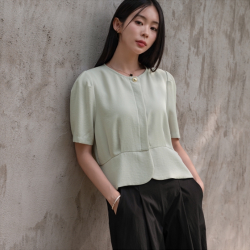 Elegant Pintuck Puff Blouse