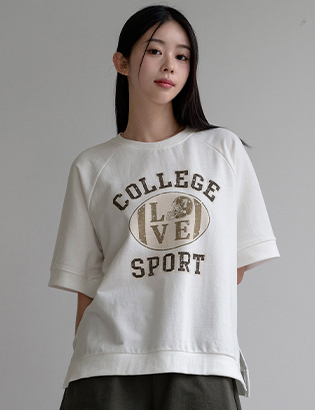 College Raglan Short-sleeve sweatshirt Korea