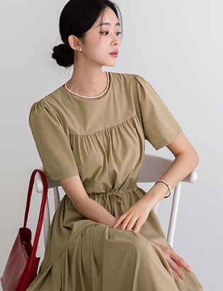 [More than 3000 units sold]Reffle spandex cool dress Korea