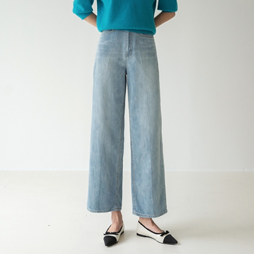 Midi Wide Denim Pants