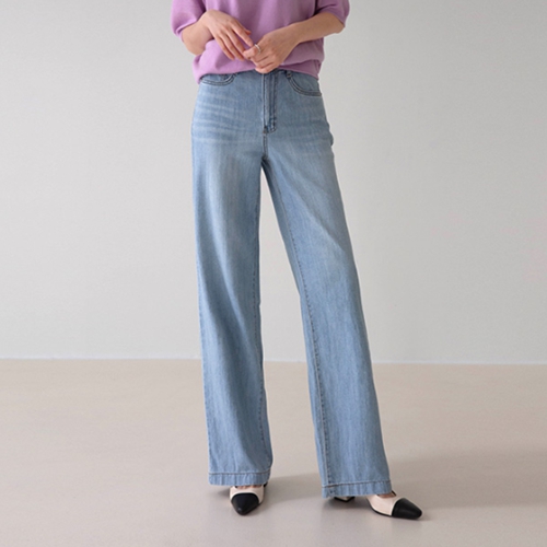 Ring Denim Banding Wide Pants