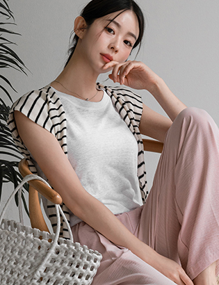 Rainy Linen Sleeveless shirts Korea