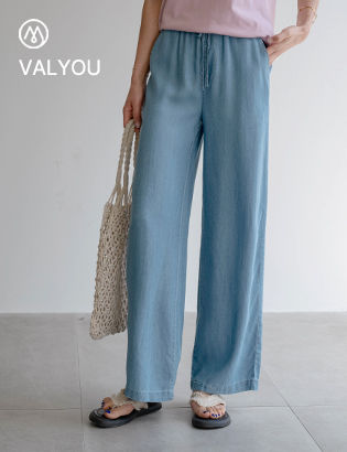 [valyou] Cool ultralight wide banding denim pants Korea