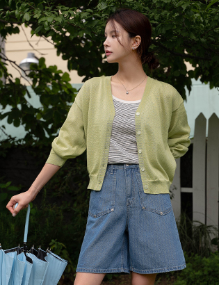 Hidden Summer Linen Cardigan Korea