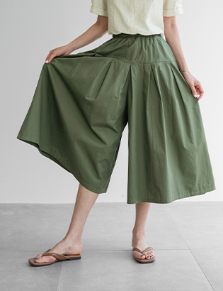 Pocket yoke banding skirt pants Korea