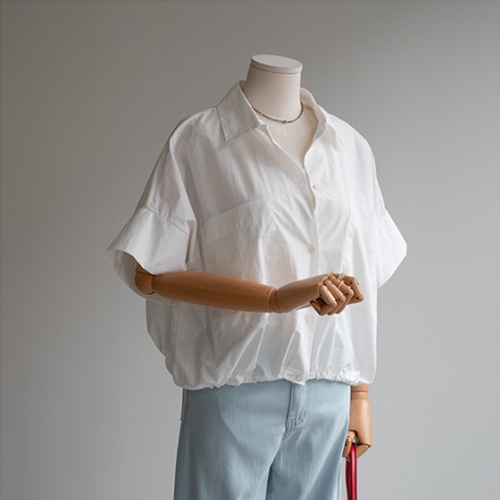 Rustling back pleated shirket shirt