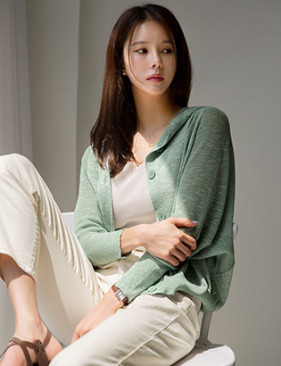 Linen Stingray Hooded knitwear Korea