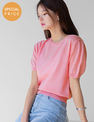 [Planning] Trendy Linen 2Type Short-sleeve Knitwear Korea
