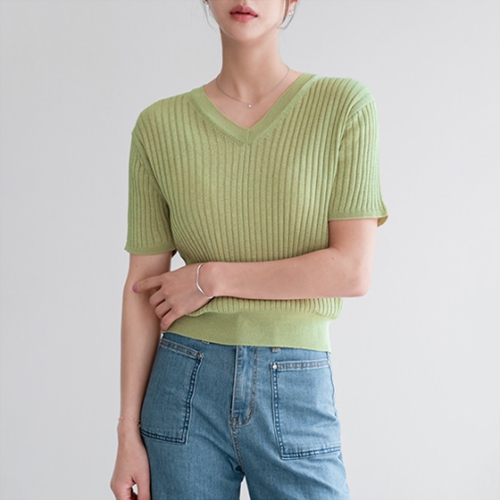 Cool Linen V Corrugated Knitwear