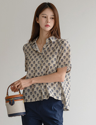 Doel Flower Printed Short Sleeve Shirt Korea