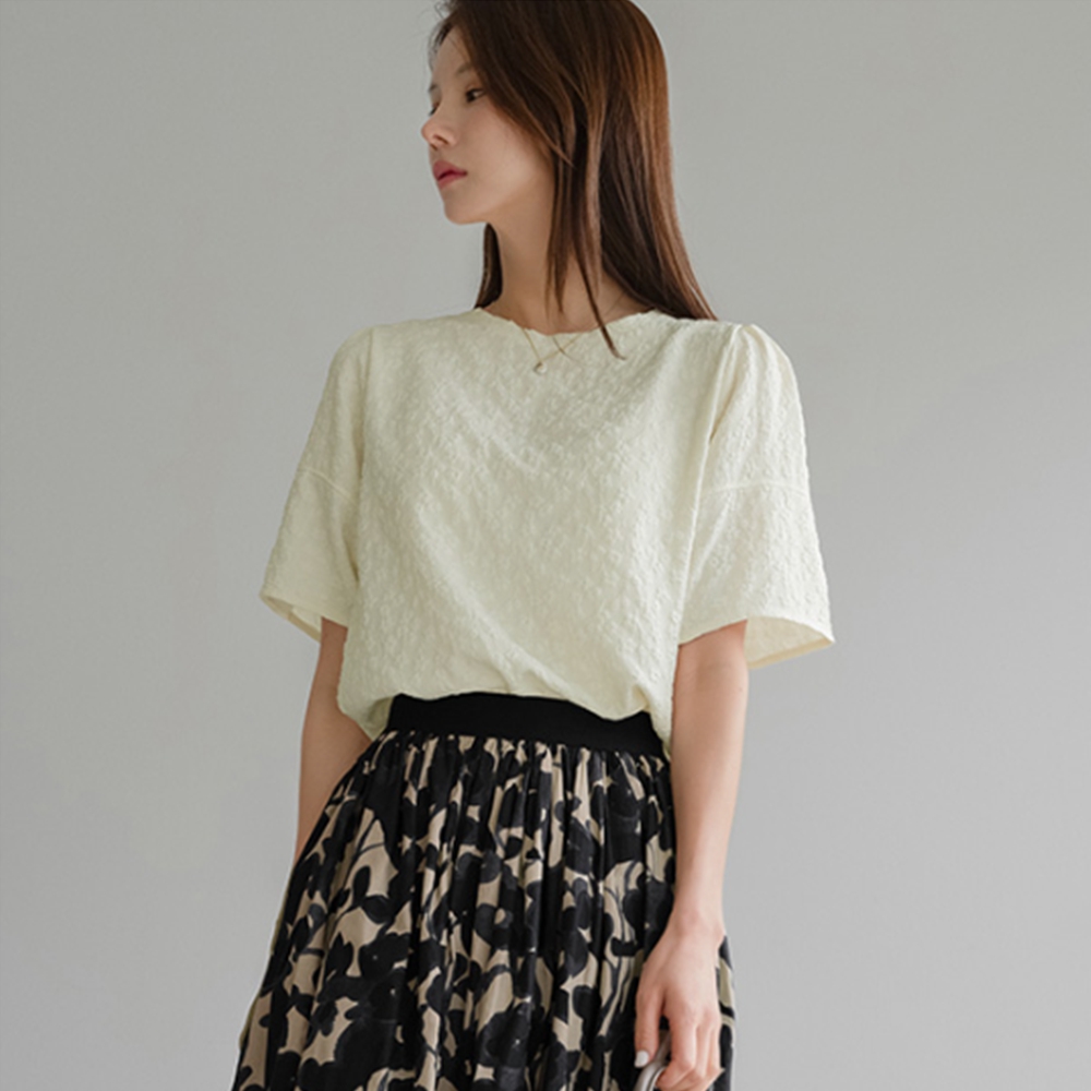 Flower Seersucker Blouse