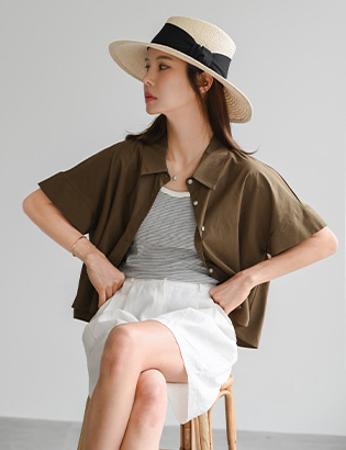 Back-point Short Drop  Shirt Korea