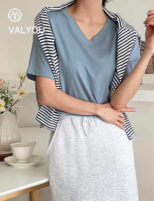 [valyou] Basic slit modal T-shirt (Short-sleeve) Korea