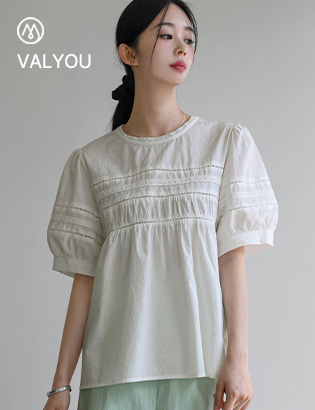 [valyou] Lace Punching Blouse Korea