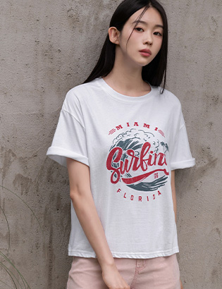 Surf Beach Printed T-Shirt Korea