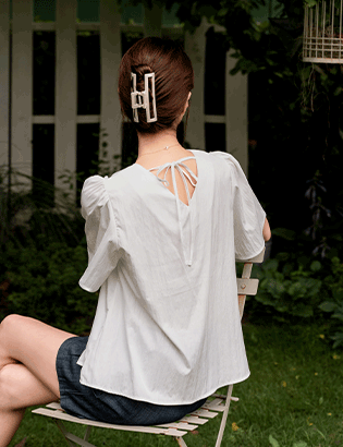 Monet V Back Ribbon Blouse Korea