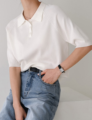 Cash Collar Short-sleeved Knitwear Korea