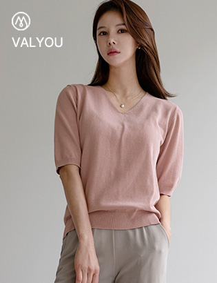 [valyou] All-V short-sleeved knitwear Korea