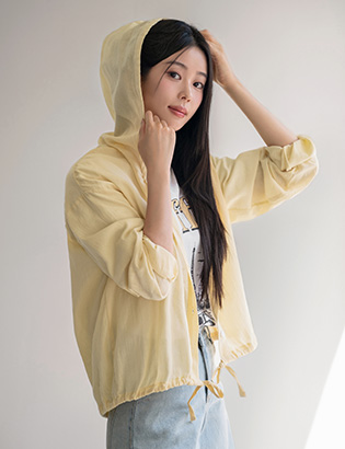 Waist String Hood Shirt Korea