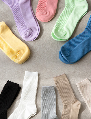 Pastel ribbed socks C022438 Korea