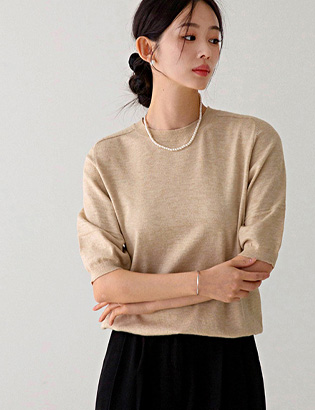 Soft short-sleeved knitwear Korea