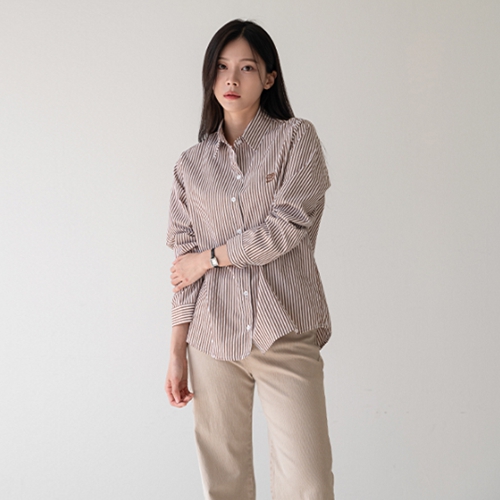 Love Embroidered Stripe Shirt