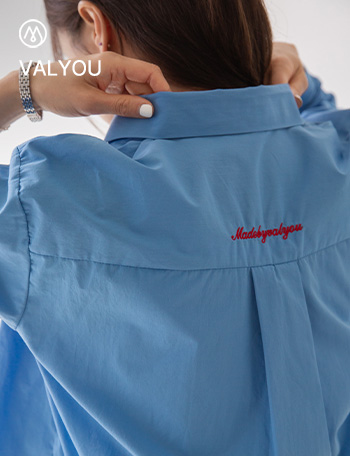 [valyou] Bag logo Embroidery Shirt Korea