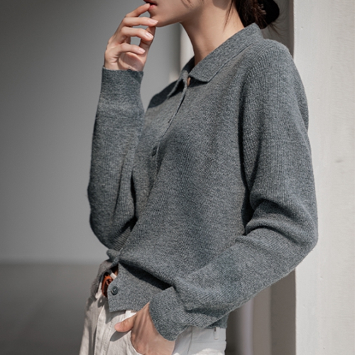 Cashmere Open Collar Cardigan Knitwear