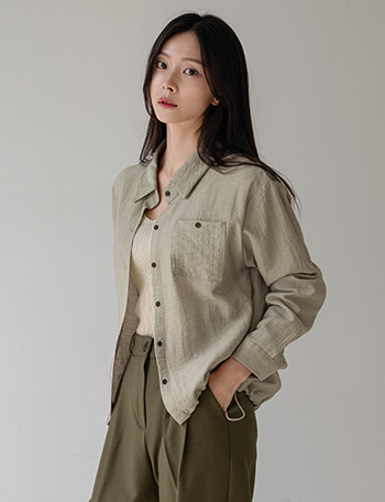 Hem String Pocket Shirt Korea