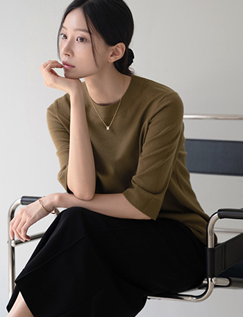 Tencel Round 3/4 sleeve Knitwear Korea