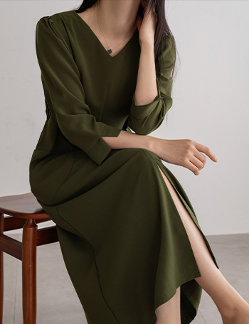 Garden Pocket V-neck Dress Korea