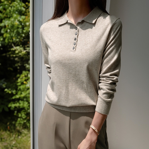 Lian Button Collar Knitwear