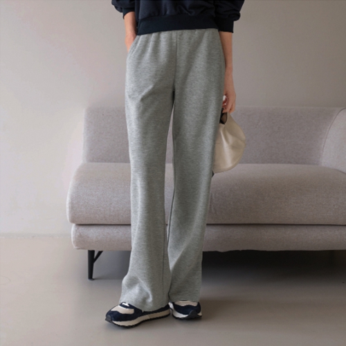 [Planning] Slit wide straight banding pants