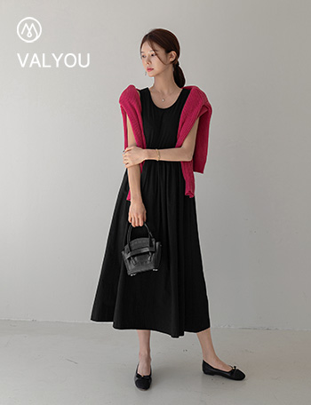 [valyou] Fla Layered Dress Korea