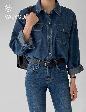 [valyou] Pocket Crop Denim Shirt Korea