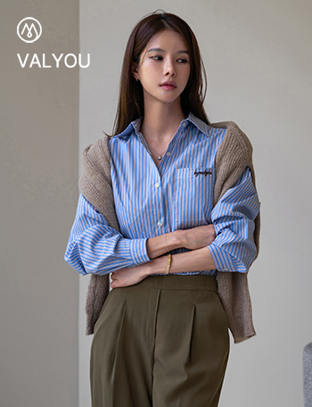 [valyou] Color Matching Stripe Shirt Korea