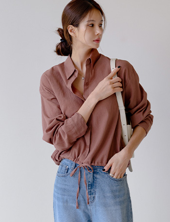 Natural Collar String Shirt Korea