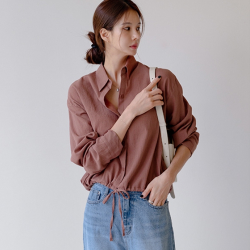 Natural Collar String Shirt
