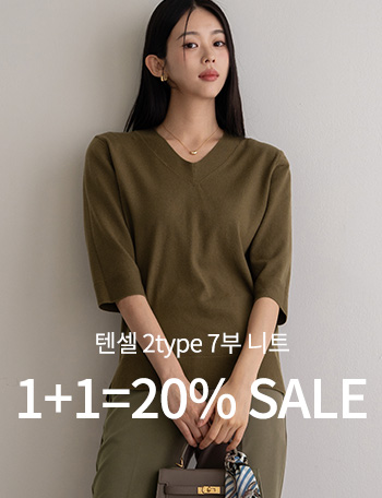 [1+1]Tencel 2type 3/4 sleeve Knitwear Korea