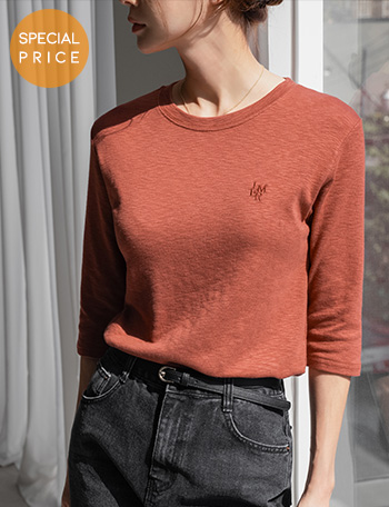 [Planning] Modal Half-Sleeved Embroidered T-shirt Korea