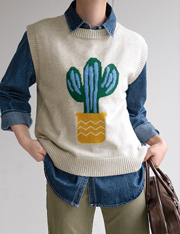 Hooray Knitwear Vest Korea