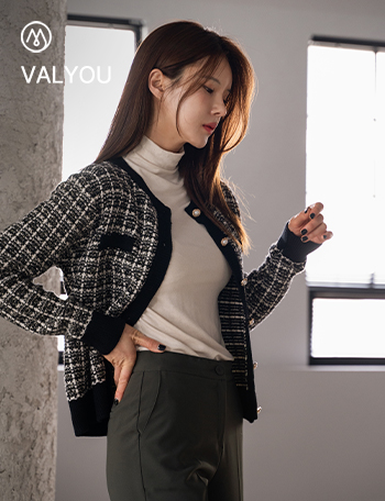 [5,000 cumulative sales][valyou] Blanc Tweed Cardigan Korea