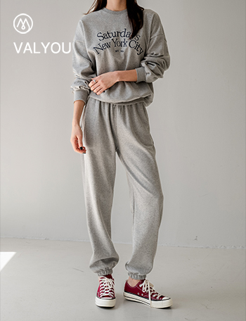 [valyou] Perfect Embroidery Jogger Set Korea