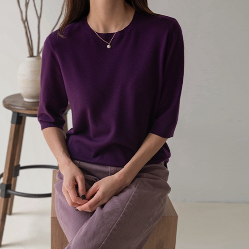 [Planning] Soft Half-Length Round Knitwear