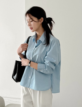 Basic Semi Crop Shirt Korea