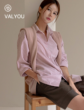 [valyou] Mix Patterns Stripe Shirt Korea