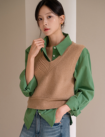 Autumn Basic Pigment Shirt Korea