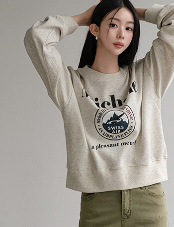 Swiss printing sweatshirt Korea