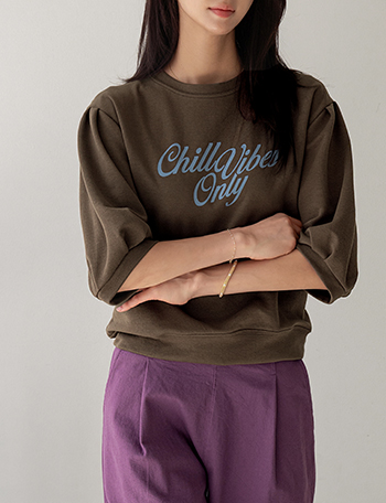 Chilling Puff 3/4 sleeve sweatshirt Korea