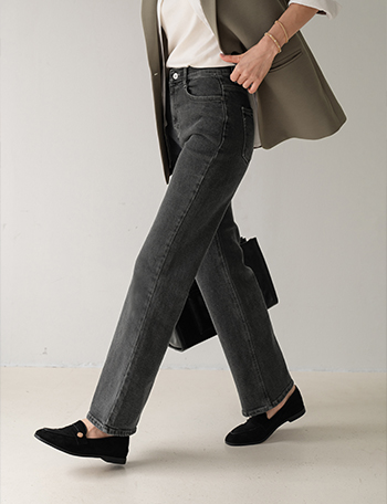 Autumn straight wide denim pants Korea